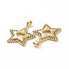Brass Micro Pave Clear Cubic Zirconia Pendants ZIRC-F135-20G-3