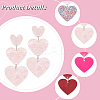 4 Pairs 4 Style Acrylic Heart Dangle Stud Earrings with 304 Stainless Steel Pins for Women EJEW-AN0004-82-3