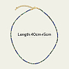 Natural African Turquoise(Jasper) and Lapis Lazuli Faceted Round Beaded Necklaces with 304 Stainless Steel End Chains WE3127-2-2