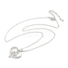 Mother's Day Brass Micro Pave Clear Cubic Zirconia Mother and Baby Heart Pendant Necklaces for Women LS-NJEW-C085-01A-P-2