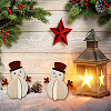 6Pcs Christmas Unfinished Wooden Snowman Ornaments WOOD-SP0001-72-7