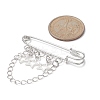 Alloy Star & Chain Tassel Charms Safety Pin Brooch JEWB-BR00103-2