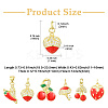 12Pcs 6 Styles Brass Micro Pave Cubic Zirconia Pendants KK-CJ0002-88-2