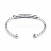Non-Tarnish 304 Stainless Steel Open Cuff Bangle for Girl Women BJEW-N013-008P-2