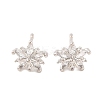 Brass Micro Pave Clear Cubic Zirconia Stud Earrings for Women EJEW-U015-09P-1