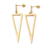 Alloy Hollow Out Triangle Dangle Stud Earrings for Women EJEW-WH0018-31G-1