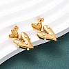 304 Stainless Steel Heart Dangle Stud Earrings EJEW-S279-05G-2