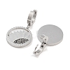 Flat Round with Sunflower 304 Stainless Steel Dangle Earrings EJEW-L283-058P-2