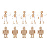 Unfinished Blank Wooden Robot Toys AJEW-TA0001-03-1