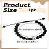 1Pc Sports Theme Glass Round Beads Braided Bead Bracelets for Unisex BJEW-LP0003-67B-2