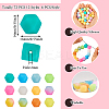 72Pcs 12 Colors  Luminous Hexagon Food Grade Silicone Beads SIL-TA0001-36-4