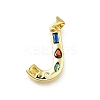 Brass Micro Pave Clear Cubic Zirconia Pendants KK-G521-01G-J-01-1