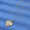 304 Stainless Steel Two Tone Pendant Necklaces for Women NJEW-S445-01B-GP-3