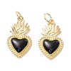 Golden Tone Brass Enamel Pendants LS-KK-K750-01G-F-1