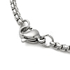 201 Stainless Steel Box Chain Rectangle with Muslim Islam Allah Pendant Necklaces NJEW-M008-04P-3