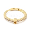 Rack Plating Brass Clear Cubic Zirconia Number 5 Adjustable Rings for Women RJEW-S407-09G-05-2