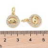 Real 18K Gold Plated Brass Micro Pave Cubic Zirconia Pendants KK-L209-039G-07-3