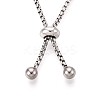201 Stainless Steel Box Chain Slider Bracelet Making STAS-N120-01P-3
