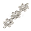 Brass Pave Clear Cubic Zirconia Three Flower Links Connector Charms KK-P277-61P-2