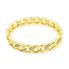 Twisted Brass Micro Pave Clear Cubic Zirconia Hinged Bangles for Women BJEW-Z062-05D-2