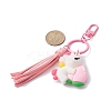 Cartoon PVC Plastic Big Pendants Keychains with Faux Suede Tassel KEYC-JKC00569-02-2