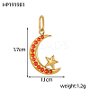 304 Stainless Steel Cubic Zirconia Pendants STAS-OY009-44G-4