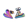 Ion Plating(IP) 304 Stainless Steel Heart Stud Earrings for Women EJEW-F300-09MC-2
