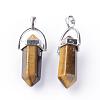 Natural Tiger Eye Double Terminated Pointed Pendants G-S240-11-1