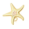 Starfish 304 Stainless Steel Cuff Rings for Women RJEW-P125-03G-2