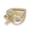 Brass Micro Pave Clear Cubic Zirconia Pendants X-ZIRC-A011-09G-3