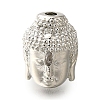 Buddha Head Rack Plating Brass Micro Pave Clear Cubic Zirconia Beads KK-U019-12P-1