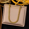 6.5MM 304 Stainless Steel Double Curb Chain Necklaces for Women NJEW-G179-07G-1