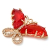 Rack Plating Brass Clear Cubic Zirconia Pendants KK-N255-10G-03-RS-2