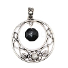 Natural Obsidian Faceted Hexagon Pendants PW-WGD21FA-03-1