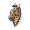 Horse's Head Alloy Rhinestone Brooches JEWB-E041-18AB-03-1