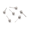 Tarnish Resistant 201 Stainless Steel Textured Ball Stud Earrings STAS-Z039-01D-P-1