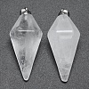 Natural Quartz Crystal Pointed Pendants KK-E757-F-08P-1