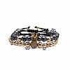 2Pcs Synthetic Non-magnetic Hematite Multi-Strand Braided Bead Bracelet Sets CG0194-1-1