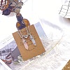 2Pcs Glass Double Faceted Pointed Bullet Pendant Couple Necklaces with Heart Magnetic Clasps FS-WG058EE-01-1