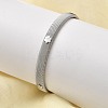 304 Stainless Steel Flat Snake Chains Cuff Bangles for Women BJEW-A067-01P-3