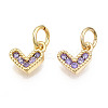 Brass Micro Pave Cubic Zirconia Charms KK-N227-33G-08-NF-1