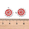 304 Stainless Steel Red Enamel Pendants STAS-M102-66P-3