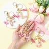 Letter A~Z Transparent Glitter Resin Pendant Keychains KEYC-FZ00024-10-4
