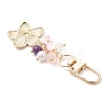 Alloy Enamel Flower Pendant Decorations HJEW-JM03715-02-4