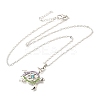 Summer Beach Alloy Colorful Rhinestone Sea Turtle Pendant Necklaces for Women NJEW-C089-01P-1