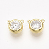 Brass Cubic Zirconia Charms KK-T038-563G-NF-1