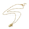 Initial Letter Brass Pendant Necklace NJEW-A015-21G-F-2