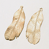 Rack Plating Filigree Leaf Iron Big Pendants X-IFIN-M028-03G-NR-1