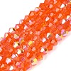 AB Color Plated Transparent Glass Beads Strands GLAA-G127-01K-1