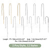 24Pcs 12 Style 304 Stainless Steel Stud Earring Findings STAS-PH0005-23-5